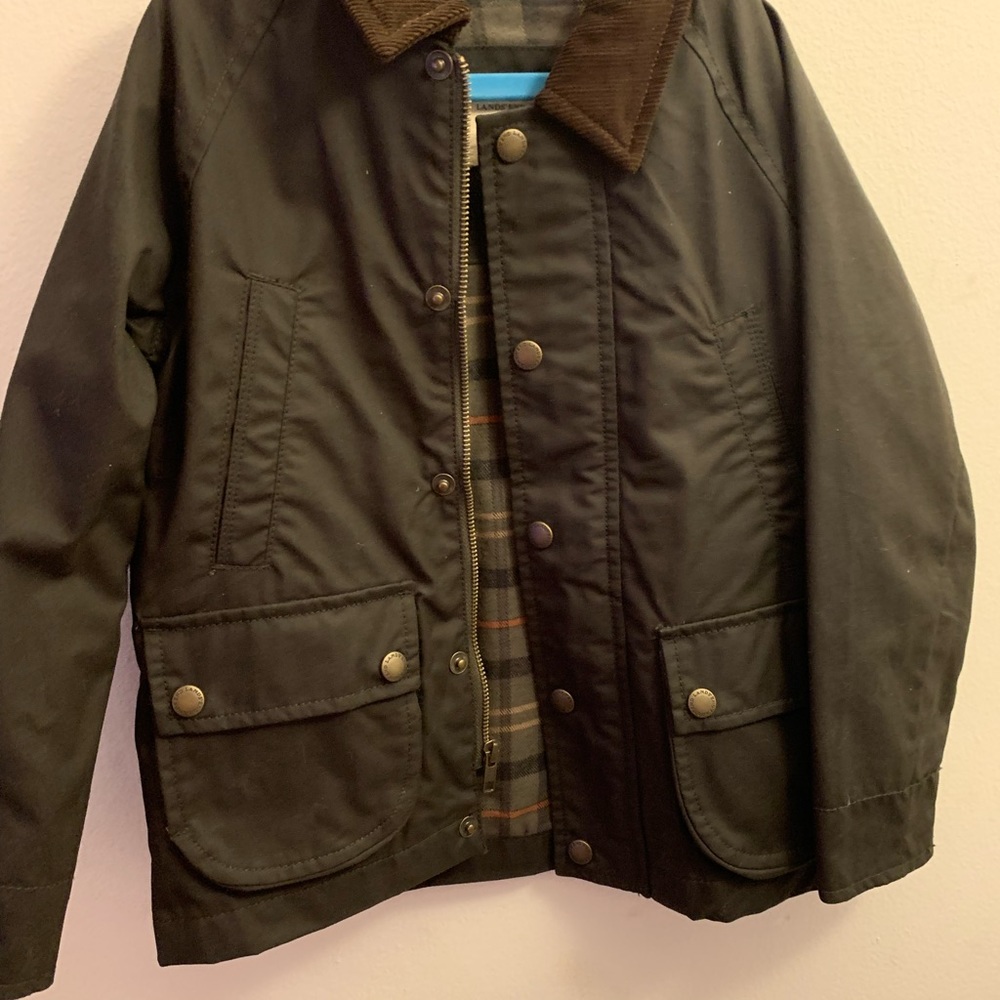 Boys’ Lands’ End Lined Coat with corduroy collar.